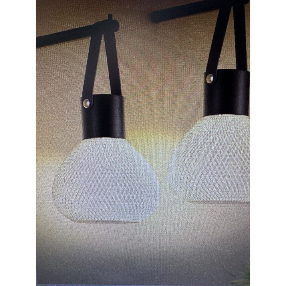 Rechargeable Battery Wall Sconces Set of 2 with Remote Control - Black Globe